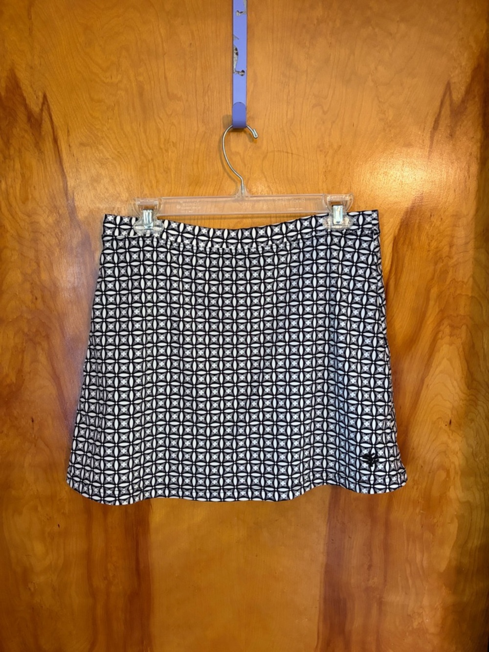 Coolibar UPF50+ Geometric Print A-Line Skort Black & White Size Large - Picture 10 of 11